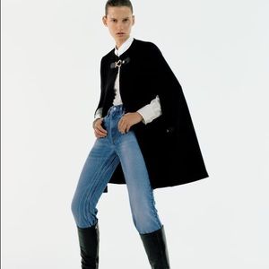 ZARA buckled cape black